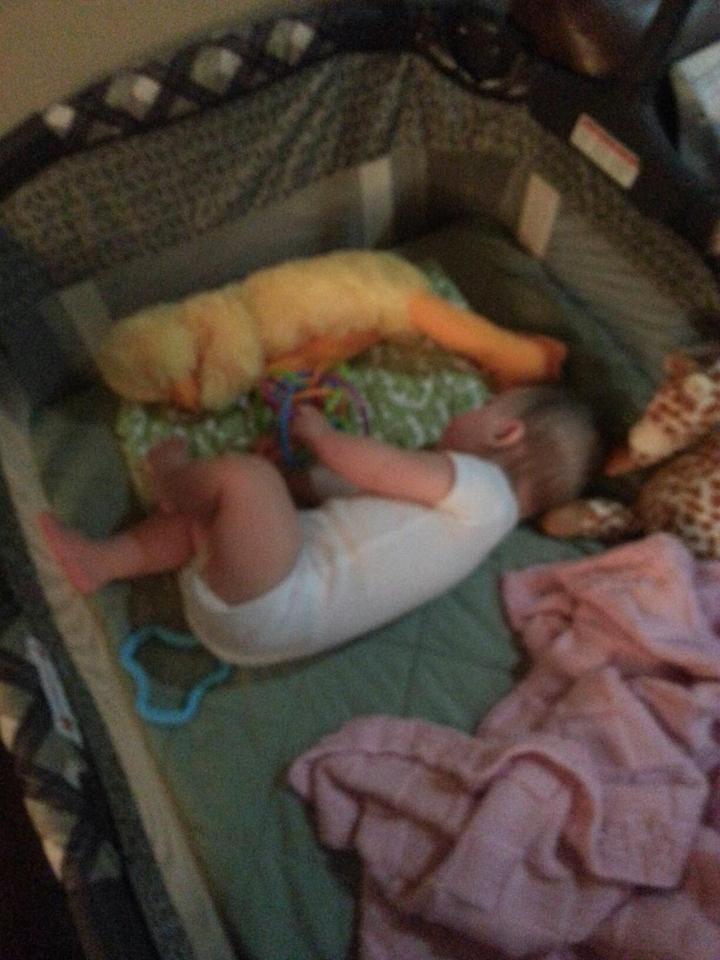 Oh, and here's another!  Caught her during nap  time after I originally posted this.