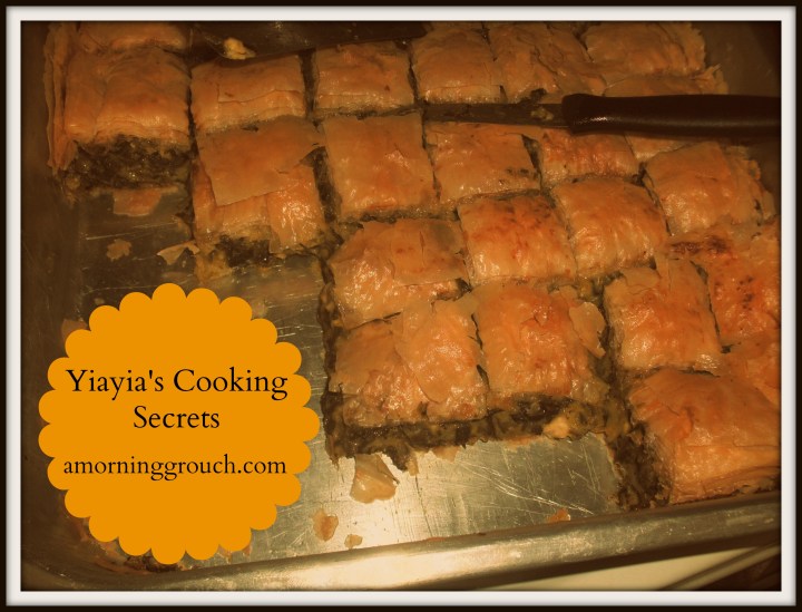 Yiayia's authentic spinach pie recipe and secret cooking tips and tricks.